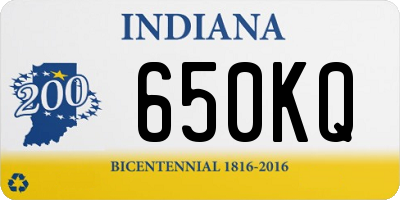 IN license plate 650KQ