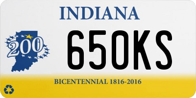 IN license plate 650KS