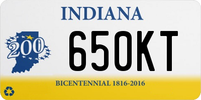 IN license plate 650KT