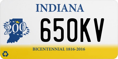 IN license plate 650KV