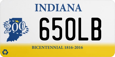 IN license plate 650LB