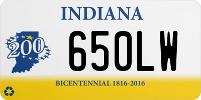 IN license plate 650LW