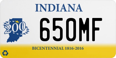 IN license plate 650MF