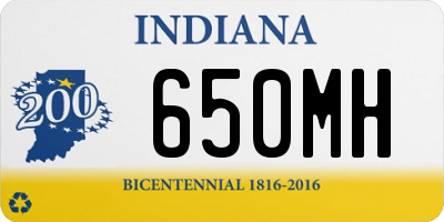 IN license plate 650MH