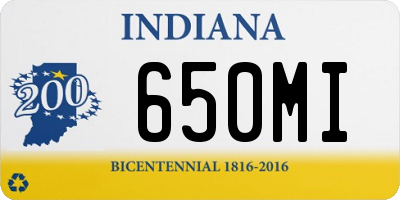 IN license plate 650MI