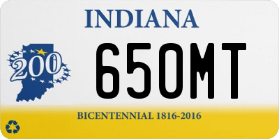 IN license plate 650MT