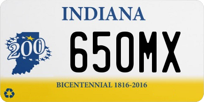 IN license plate 650MX
