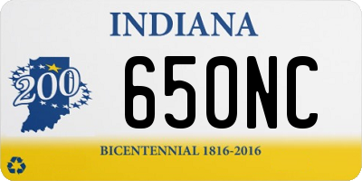 IN license plate 650NC