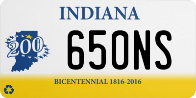 IN license plate 650NS