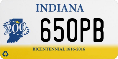 IN license plate 650PB
