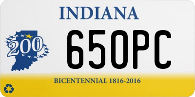 IN license plate 650PC