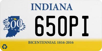 IN license plate 650PI