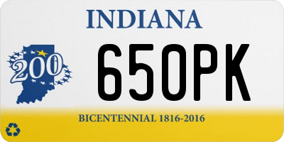 IN license plate 650PK