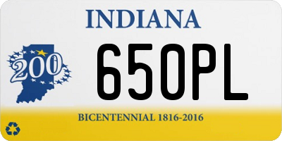 IN license plate 650PL