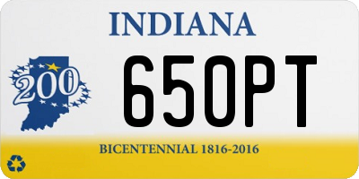 IN license plate 650PT