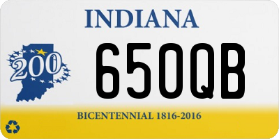 IN license plate 650QB