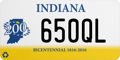 IN license plate 650QL