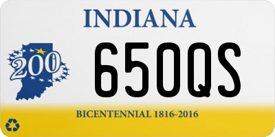 IN license plate 650QS