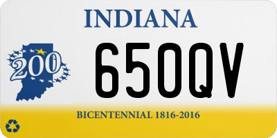 IN license plate 650QV