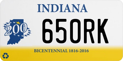 IN license plate 650RK