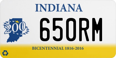 IN license plate 650RM