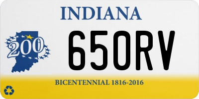 IN license plate 650RV