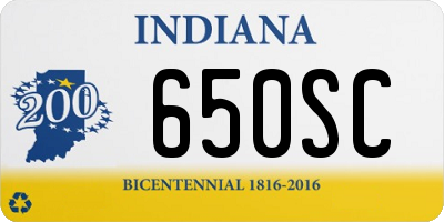 IN license plate 650SC