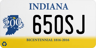 IN license plate 650SJ