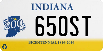IN license plate 650ST