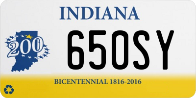 IN license plate 650SY