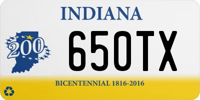 IN license plate 650TX