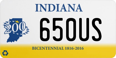 IN license plate 650US