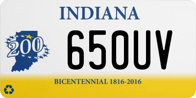 IN license plate 650UV