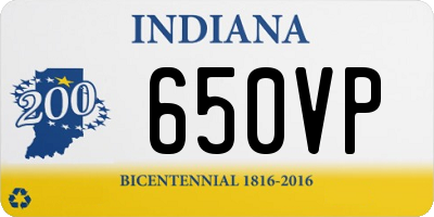 IN license plate 650VP