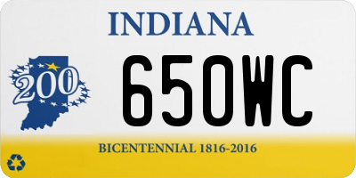 IN license plate 650WC