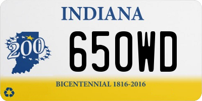 IN license plate 650WD