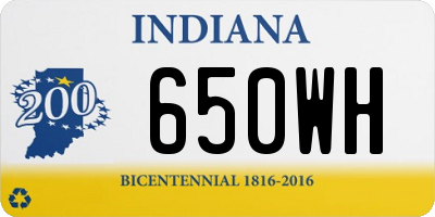 IN license plate 650WH