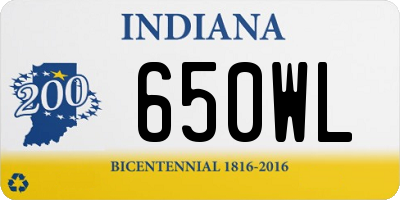 IN license plate 650WL