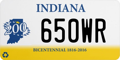 IN license plate 650WR