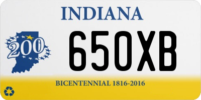 IN license plate 650XB