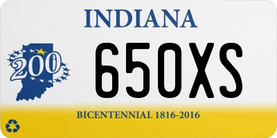 IN license plate 650XS