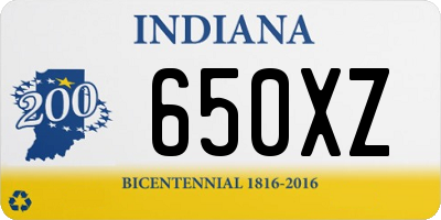 IN license plate 650XZ