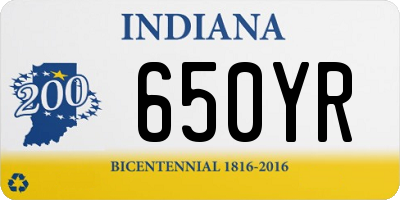 IN license plate 650YR