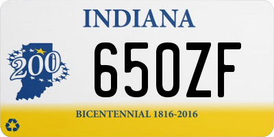 IN license plate 650ZF