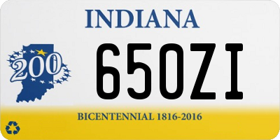 IN license plate 650ZI
