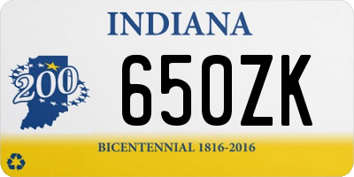 IN license plate 650ZK