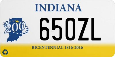 IN license plate 650ZL