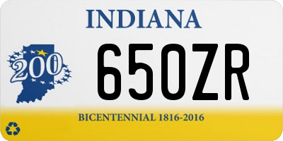 IN license plate 650ZR