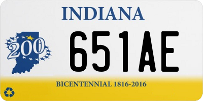 IN license plate 651AE