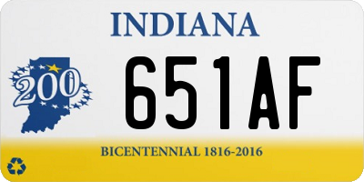 IN license plate 651AF